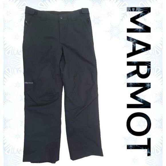 Marmot Men's XL Black Lined Mid-Rise Hiking Stretch Straight Leg Active Pants